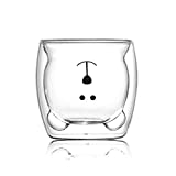 BigNoseDeer Taza de café Tazas con aislamiento de doble pared Animal Cute Tea Milk Cups Regalo original para Navidad Acción de gracias Amigos (Smile Bear)